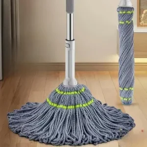 Self-Wringing Microfiber Twist Mop with Ratchet Handle – Hands-Free Floor Cleaner