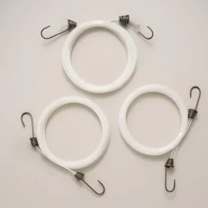 White Curtain Wire Kit with Hooks & Eyes – Flexible Net Curtain Rod Alternative (3 Pack)